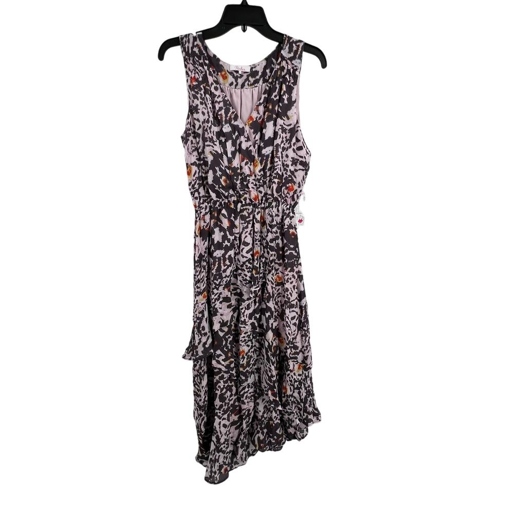 Parker Pippin Dress Size Small Pink with Animal Print Chiffon New